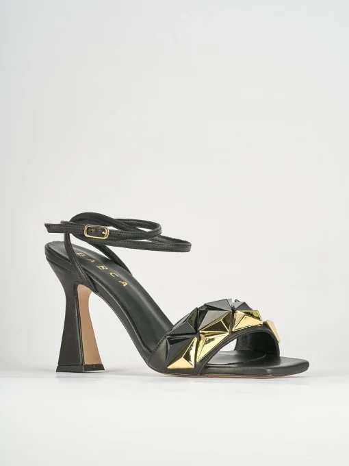 Sandali tacco 9cm pelle nero