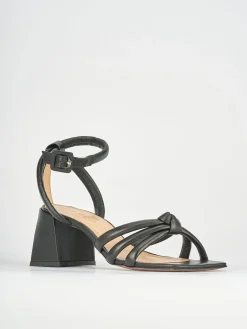 Sandali tacco 6cm pelle nero