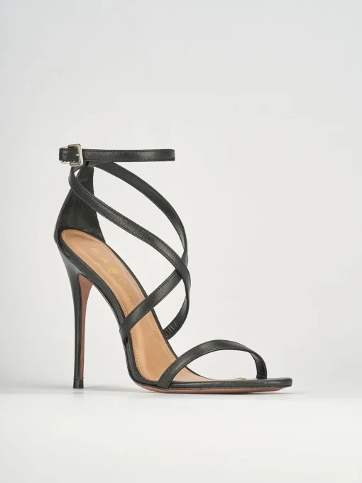 Sandali tacco 11cm pelle nero