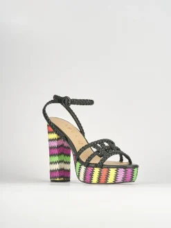 Sandali tacco 10cm pelle nero