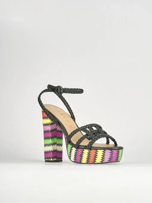 Sandali tacco 10cm pelle nero
