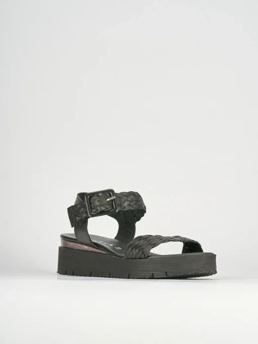 Sandali tacco 1cm pelle nero