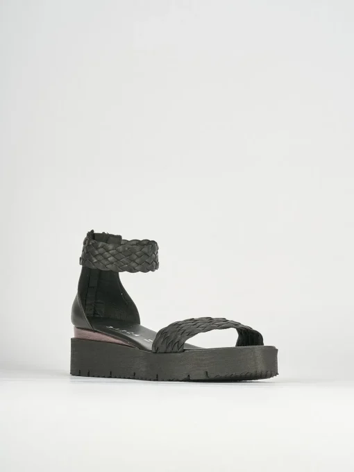 Sandali tacco 1cm pelle nero