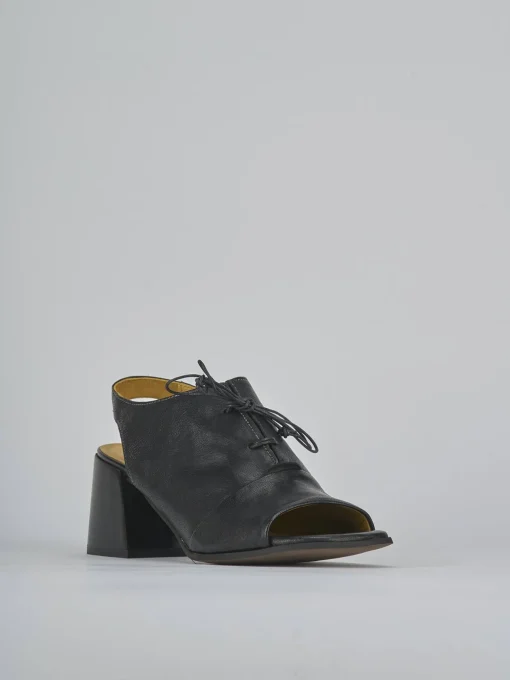 Sandali tacco 6cm pelle nero