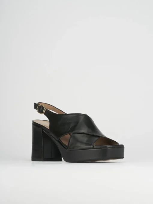 Sandali tacco 9cm pelle nero