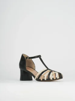 Sandali tacco 5cm pelle nero