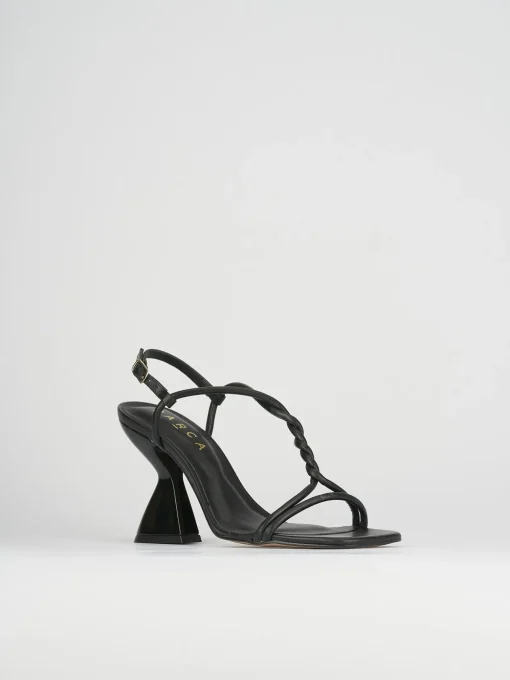 Sandali tacco 10cm pelle nero