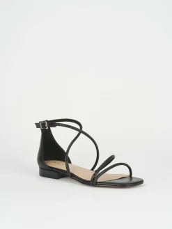 Sandali tacco 1cm pelle nero