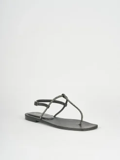 Sandali tacco 1cm pelle nero