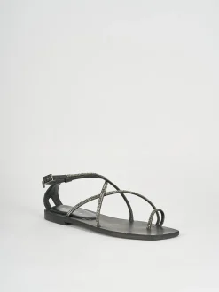 Sandali tacco 1cm pelle nero