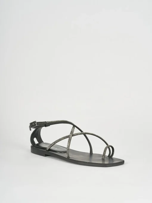 Sandali tacco 1cm pelle nero