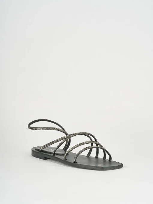 Sandali tacco 1cm pelle nero