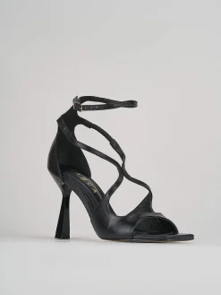 Sandali tacco 9cm pelle nero