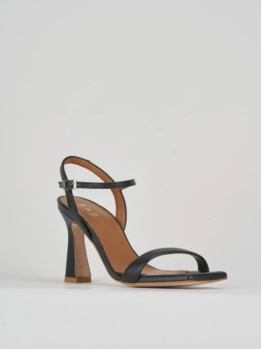 Sandali tacco 8cm pelle nero