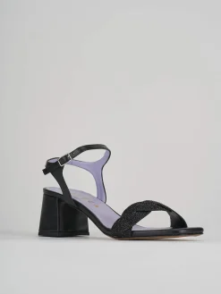 Sandali tacco 5cm pelle nero