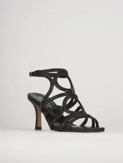 Sandali tacco 6cm pelle nero