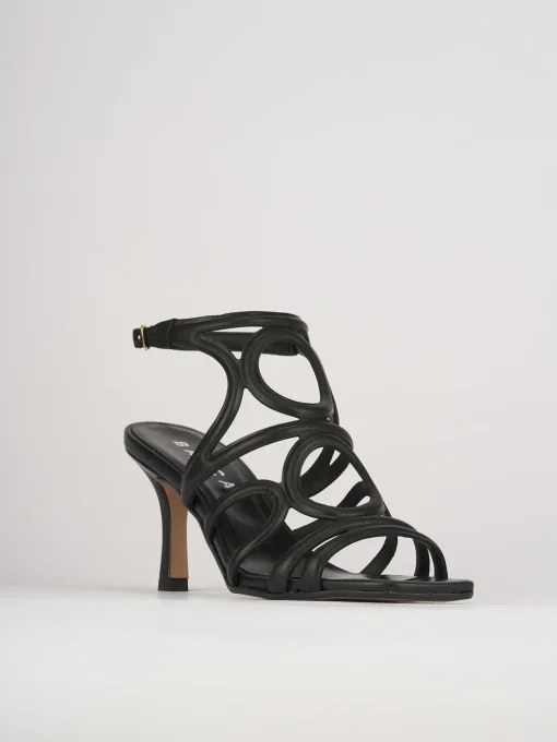 Sandali tacco 6cm pelle nero