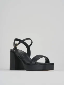 Sandali tacco 8cm pelle nero