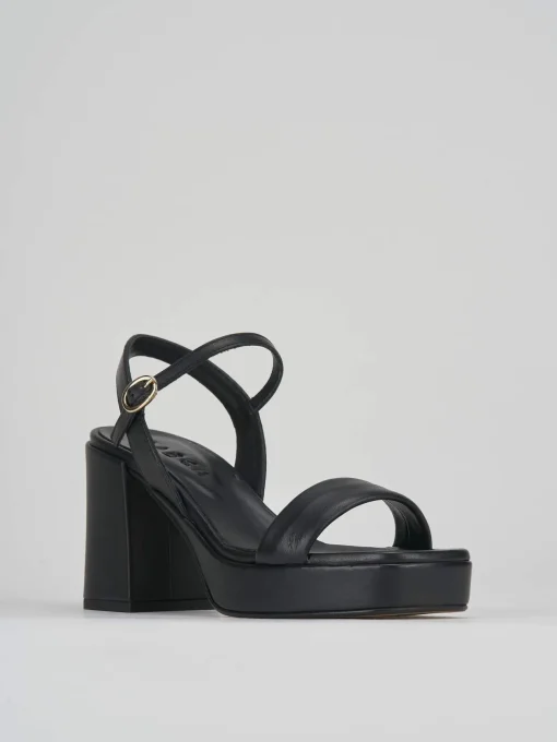 Sandali tacco 8cm pelle nero