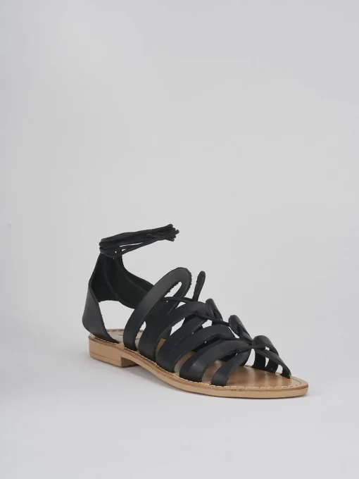 Sandali tacco 1cm pelle nero