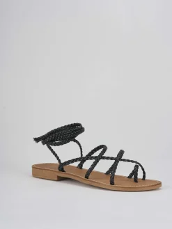 Sandali tacco 1cm pelle nero