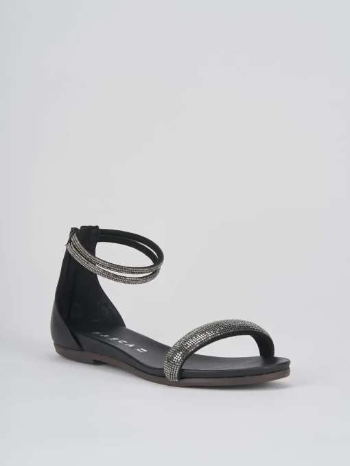Sandali tacco 1cm pelle nero