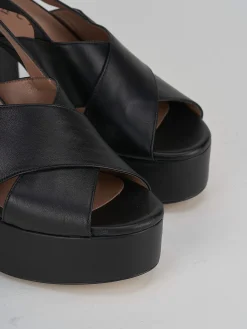 Sandali tacco 11cm pelle nero