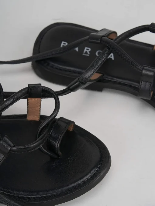 Sandali tacco 1cm pelle nero