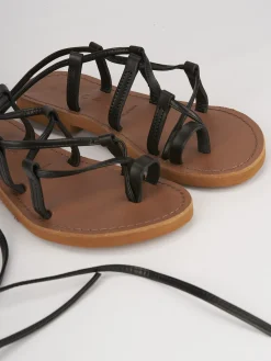 Sandali tacco 1cm pelle nero