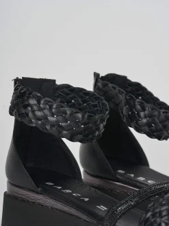 Sandali tacco 3cm pelle nero
