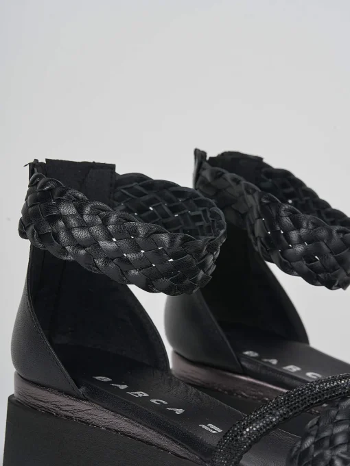 Sandali tacco 3cm pelle nero