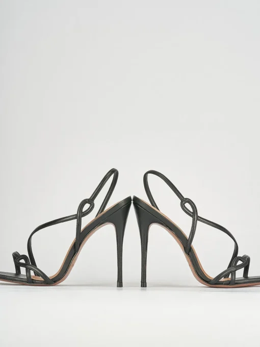 Sandali tacco 12cm pelle nero