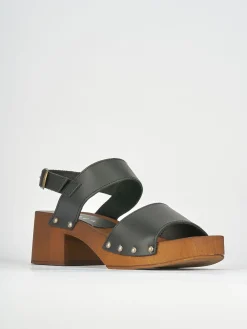 Sandali tacco 5cm pelle nero