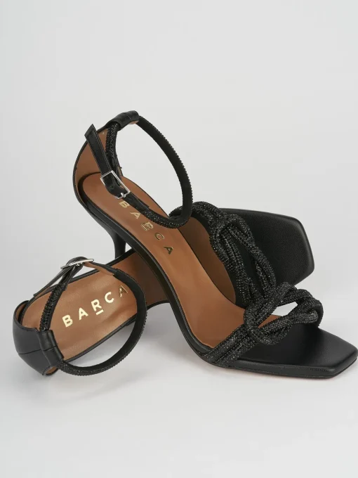 Sandali tacco 9cm pelle nero