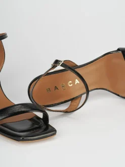 Sandali tacco 9cm pelle nero