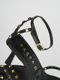 Sandali tacco 7cm pelle nero