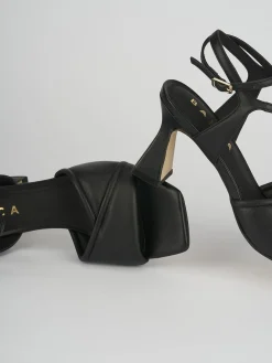 Sandali tacco 7cm pelle nero