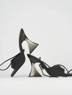 Sandali tacco 8cm pelle nero