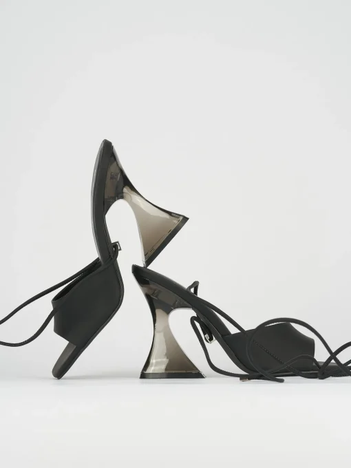 Sandali tacco 8cm pelle nero