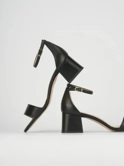 Sandali tacco 5cm pelle nero