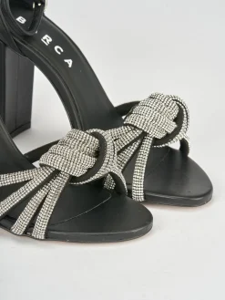 Sandali tacco 10cm pelle nero