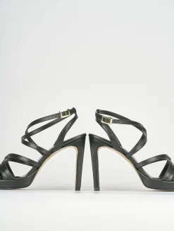 Sandali tacco 8cm pelle nero