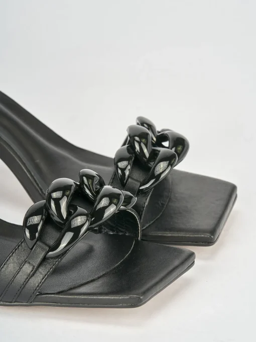 Sandali tacco 5cm pelle nero