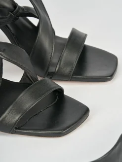 Sandali tacco 9cm pelle nero