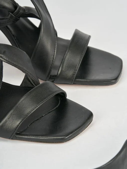 Sandali tacco 9cm pelle nero