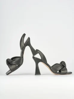 Sandali tacco 9cm pelle nero