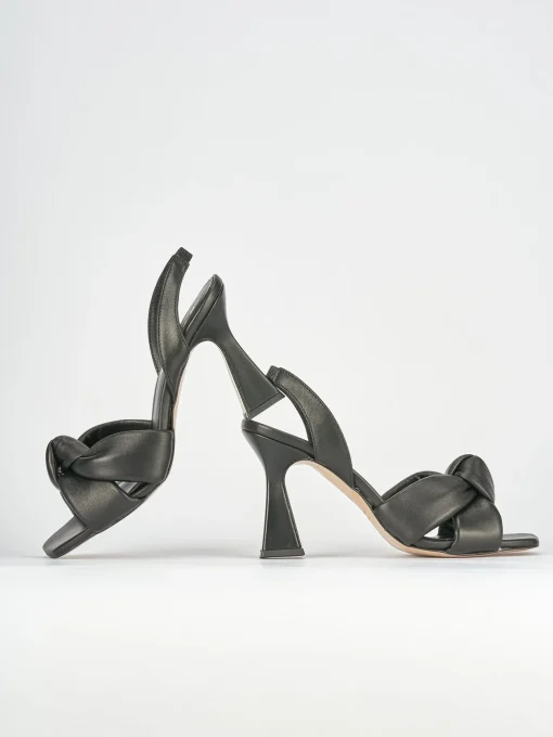 Sandali tacco 9cm pelle nero