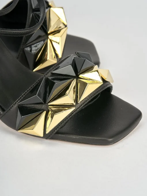 Sandali tacco 9cm pelle nero