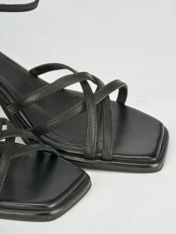 Sandali tacco 6cm pelle nero