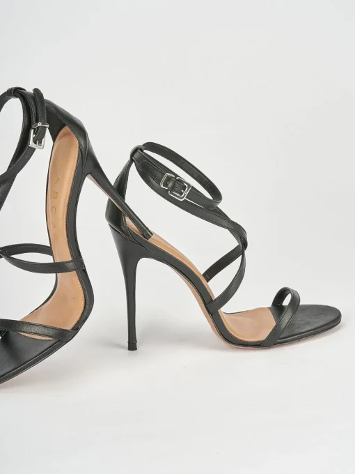Sandali tacco 11cm pelle nero